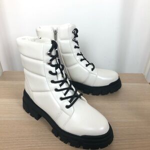 NWT Marc Fisher Amita Lace-Up Lug Boot